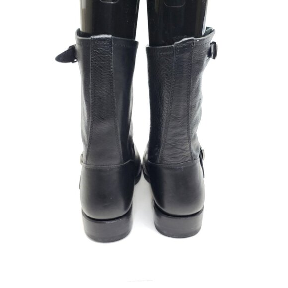 Frye Engineer Moto Biker Mid Calf Harness Boots Black Leather Womens Size 10B - Picture 5 of 12